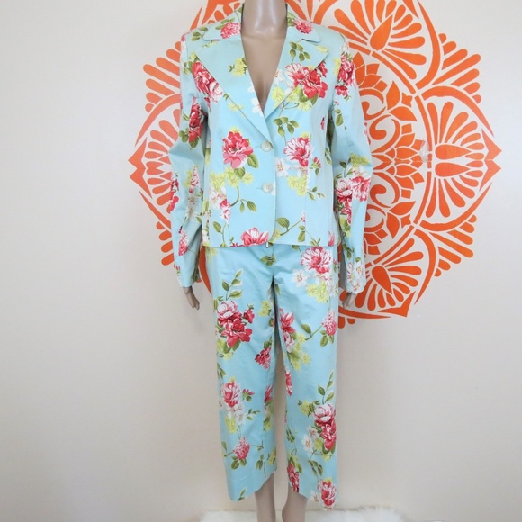 august silk Jackets & Blazers - August Silk Light Blue Floral Pant Suit 10